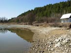 Stav hladiny 20.03.2012 - juhozápadný breh jazera Nováky pohľad smerom na Juh